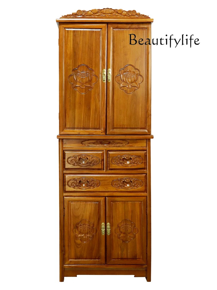 

Solid Wood Buddha Niche with Door Altar Altar Household Clothes Closet Bodhisattva God of Wealth Cabinet