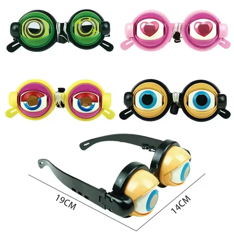Occhiali divertenti Oggetti di scena occhi pazzi per bambini adulti Crazy Blink Big Frog Eye Accessori giocattolo per la festa di Natale Halloween
