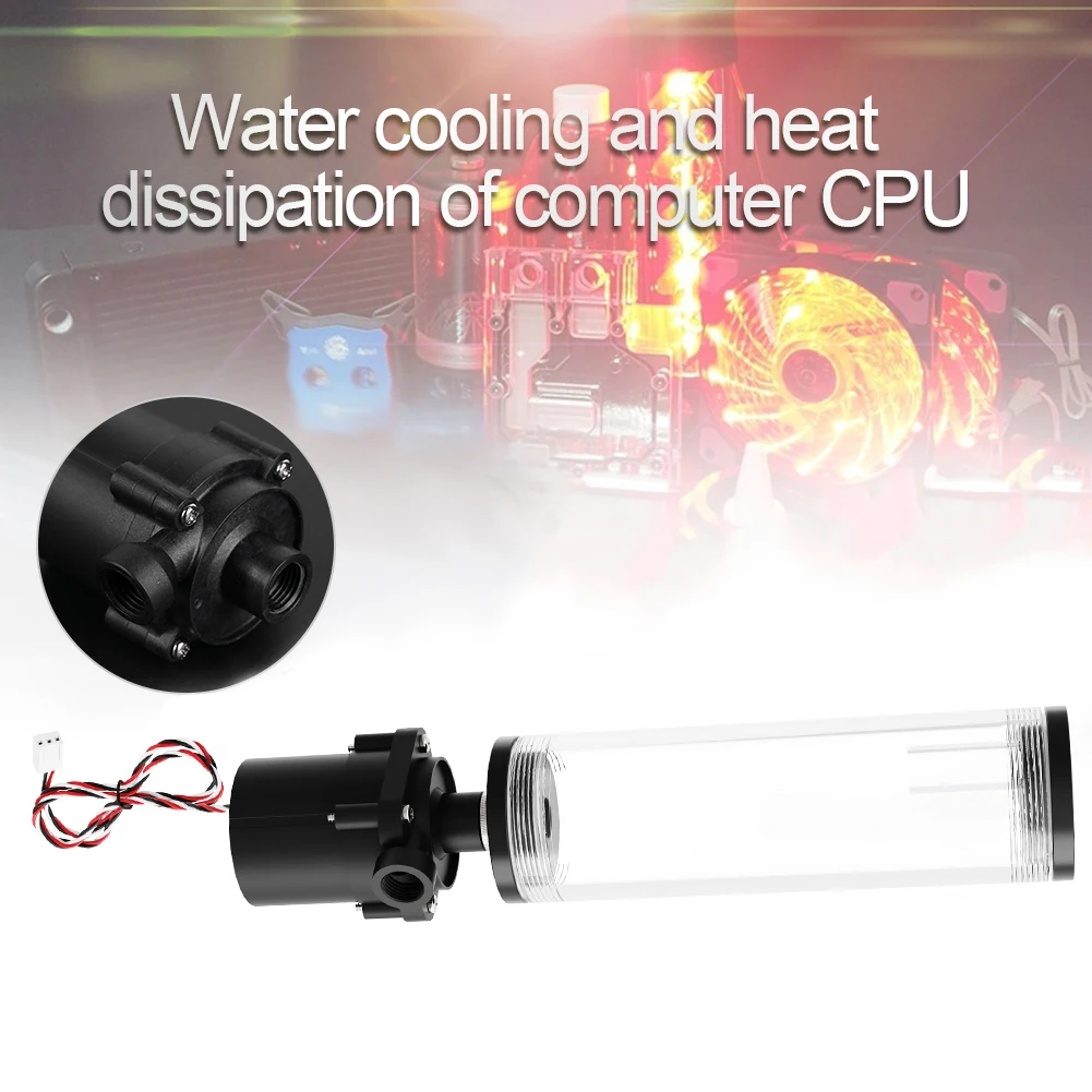 G1/4 Thread XHC8+160mm Cylinder Computer Water Tank PC Water Cooling SC600 Pump Radiator Waterblock Holder Kit for CPU