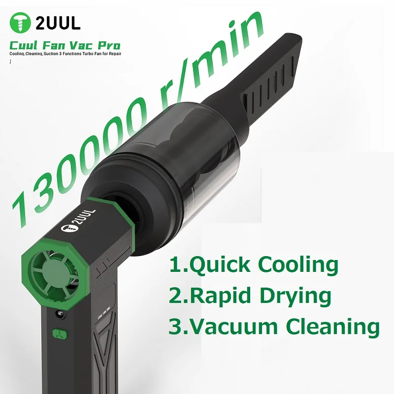 2uul DA970 DA97 Cuul مروحة الطاقة المحمولة عالية السرعة منظف الغبار شفط التبريد 3 وظائف توربو لإصلاح الهاتف منفاخ الهواء #2