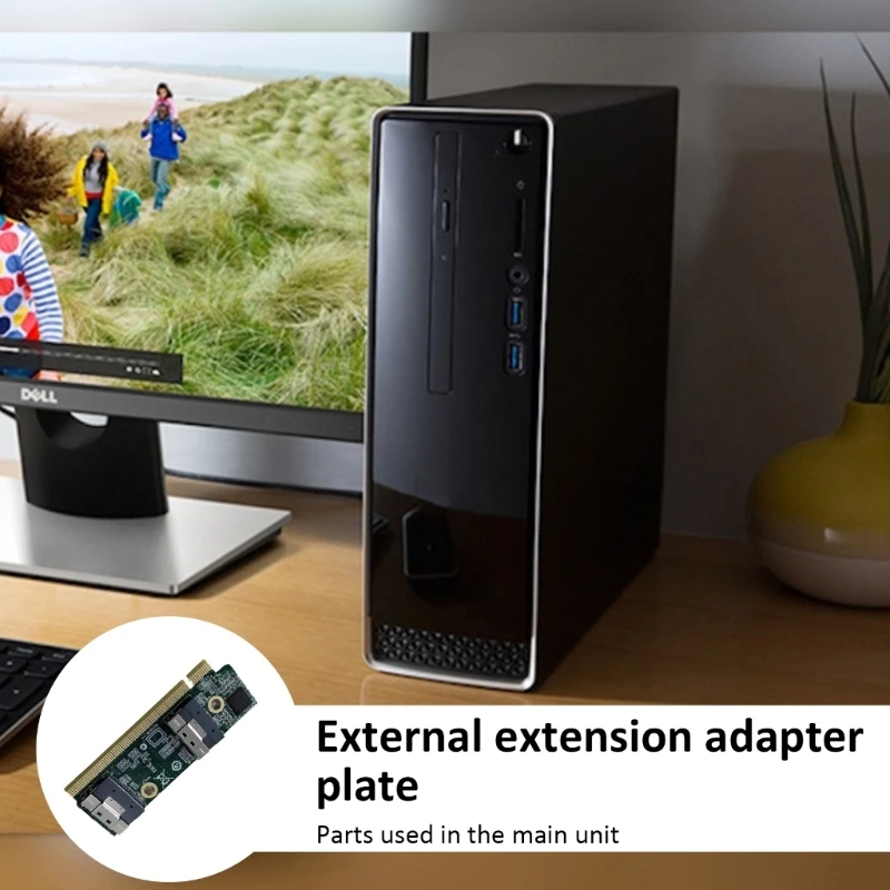 20CB SFF-8654 para interfaces PCIe convertem placa extensão adaptadores cartão para 1U