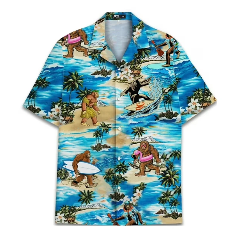 

Summer Fashion Men's Short Sleeve Printed Shirt 3D Print Hip Hop Pattern Hawaiian Casual Style For Men Women Vacation Tops