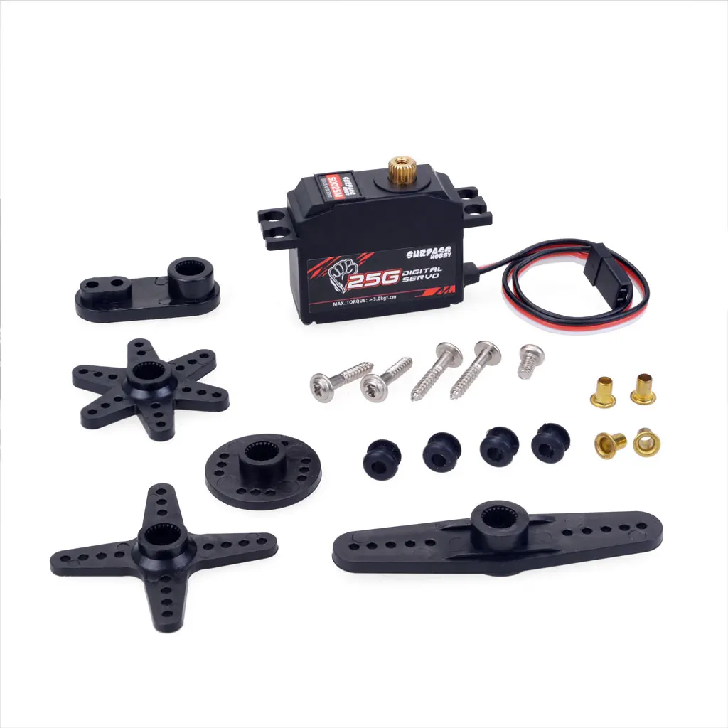 SURPASS Hobby Digital Servo 9G 17G 25G Metal Gear Micro Servo High Torque 4.8-6V for 1/8 1/10 RC Car Plane Airplane Robot Glider