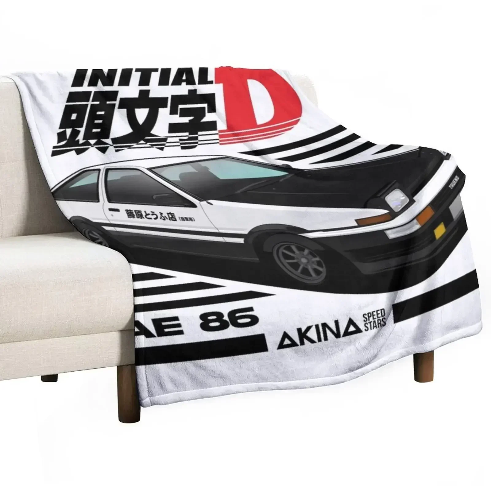 AE86 Initial D Throw Blanket Flannel Fabric for babies Blankets