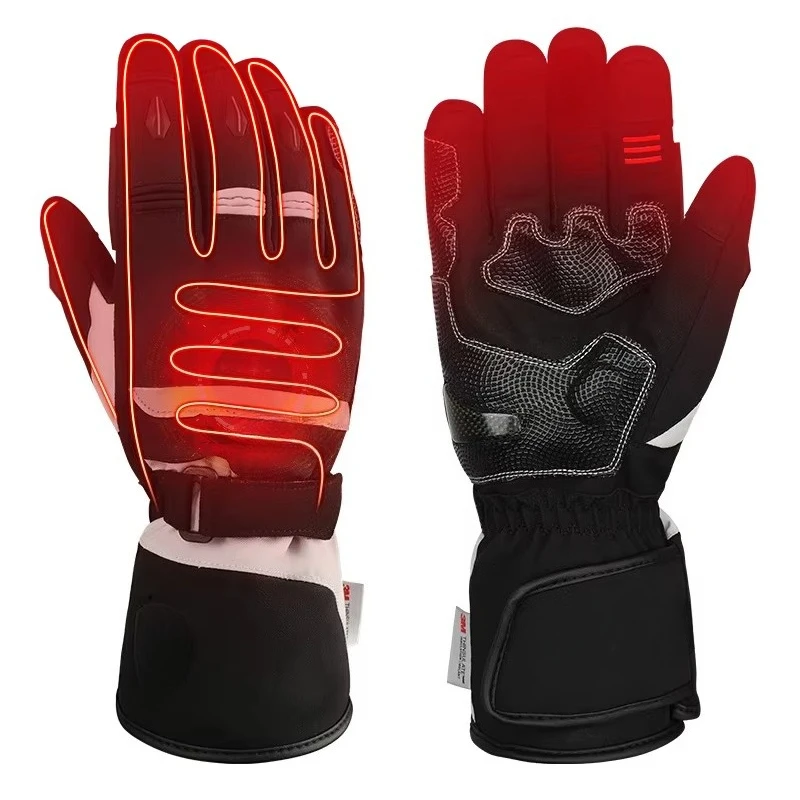 Heated Winter Motorcycle Gloves Touchscreen Rechargeable Electric Heated Riding Motorcycle Gloves for Men
