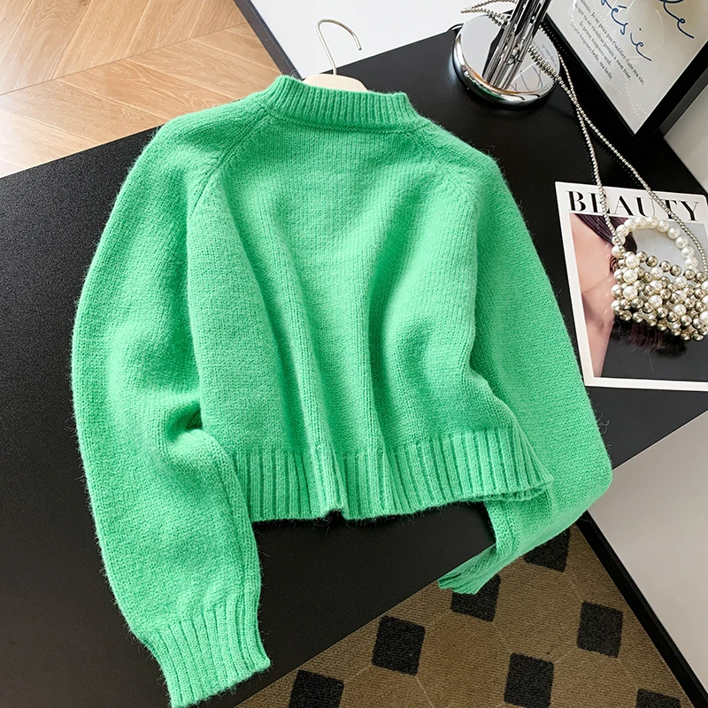 أوصى مزدوجة سستة محبوكة Jaet المرأة كسول Sle تصميم الإحساس ort النسخة الكورية النظام سترة الخريف الشتاء