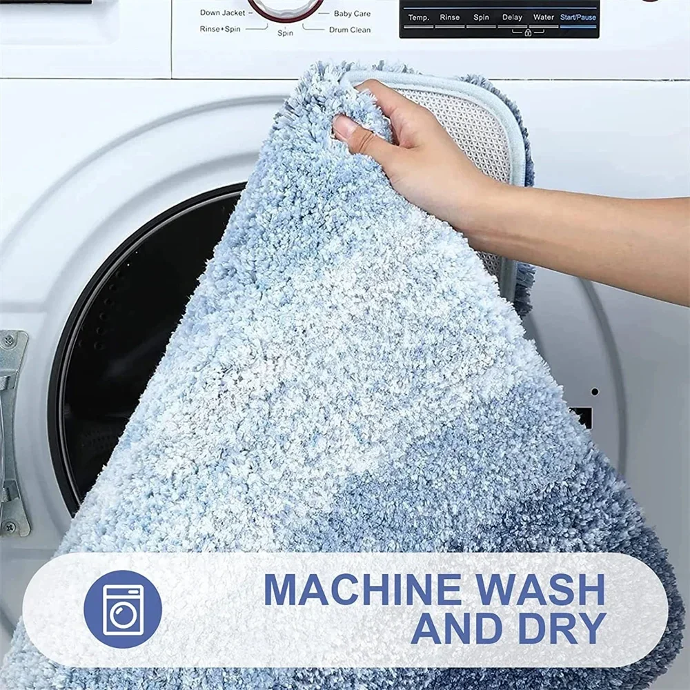 Kitinjoy Luxury Bath Mat U-Shaped Bathroom Rugs Extra Soft Absorbent Microfiber Foot Mat Non-Slip Plush Toilet Rug Shower Carpet