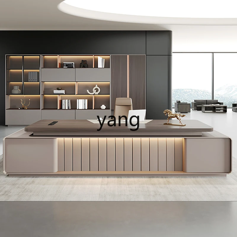 

LH Desk Light Luxury Office Furniture President Manager Desk and Chair Combination Supervisor