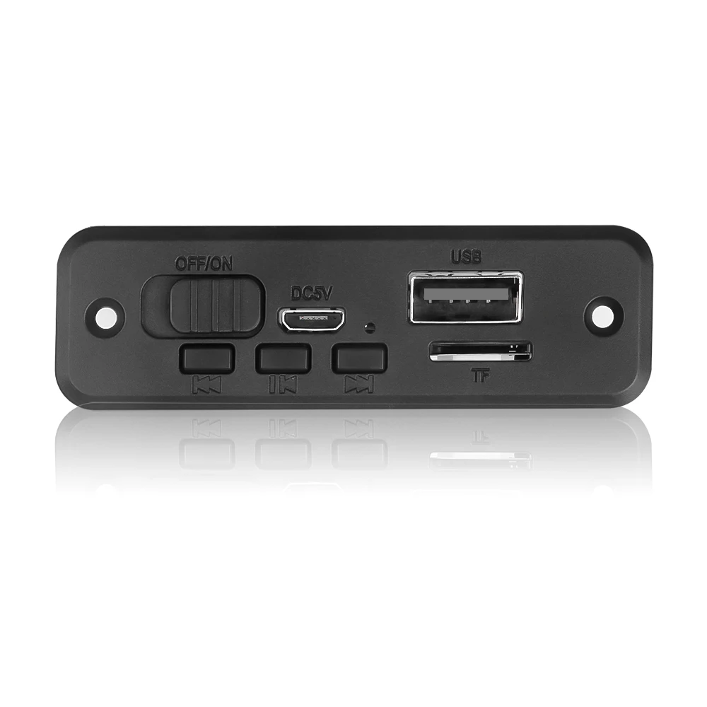 لوحة فك تشفير مكبر صوت للسيارة ، بنمط التركيب الذاتي ، MP3 ، WMA ، WAV ، FLAC ، APE ، 3 واط ، بلوتوث 5.0 ، تيار مستمر ، 5 فولت ، راديو FM ، وحدة TF ، تسجيل المكالمات