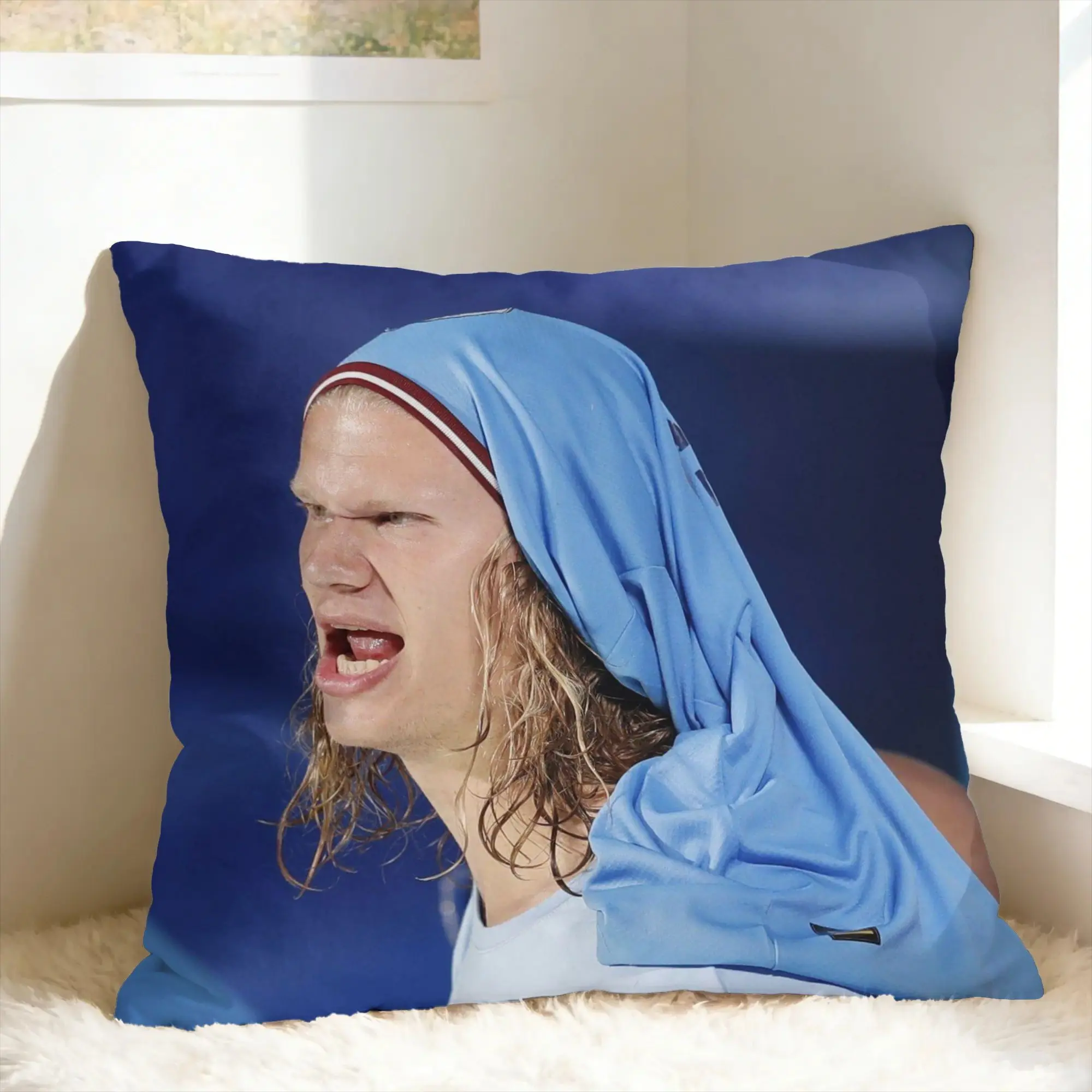Norway Haaland soccer fan Pillow Cover  Vintage Pillow Case For Sofa Home Decoration Square Pillowcases Birthday Present