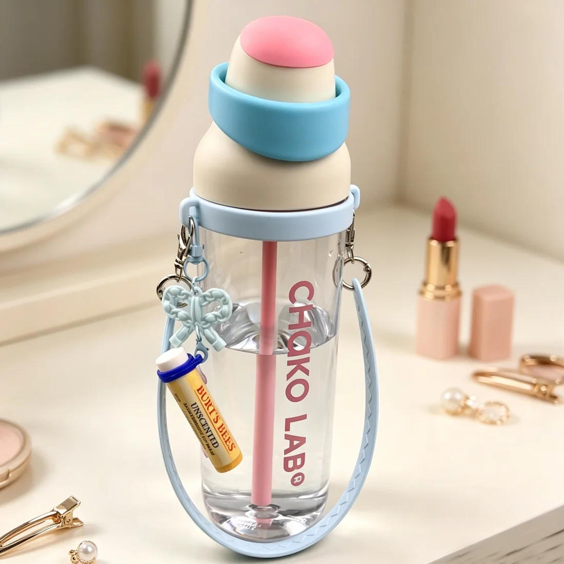 2 styles Water Bottle Handle Strap with Silicone Sling Holder Decorative Pendant for Stanley,Accessories for Most 12-40oz Cups