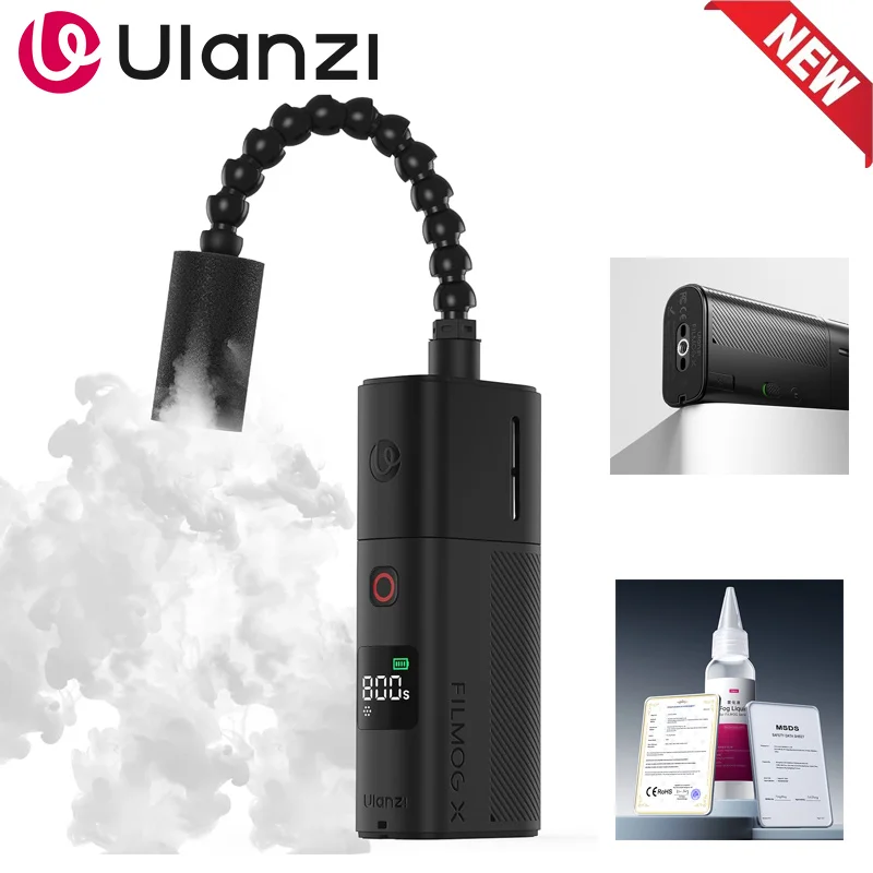 ULANZI FM02 Tragbare Nebelmaschine, 30 W, batteriebetrieben, tragbare Nebelmaschine, Handnebelmaschine, Nebelmaschine, Kamerazubehör