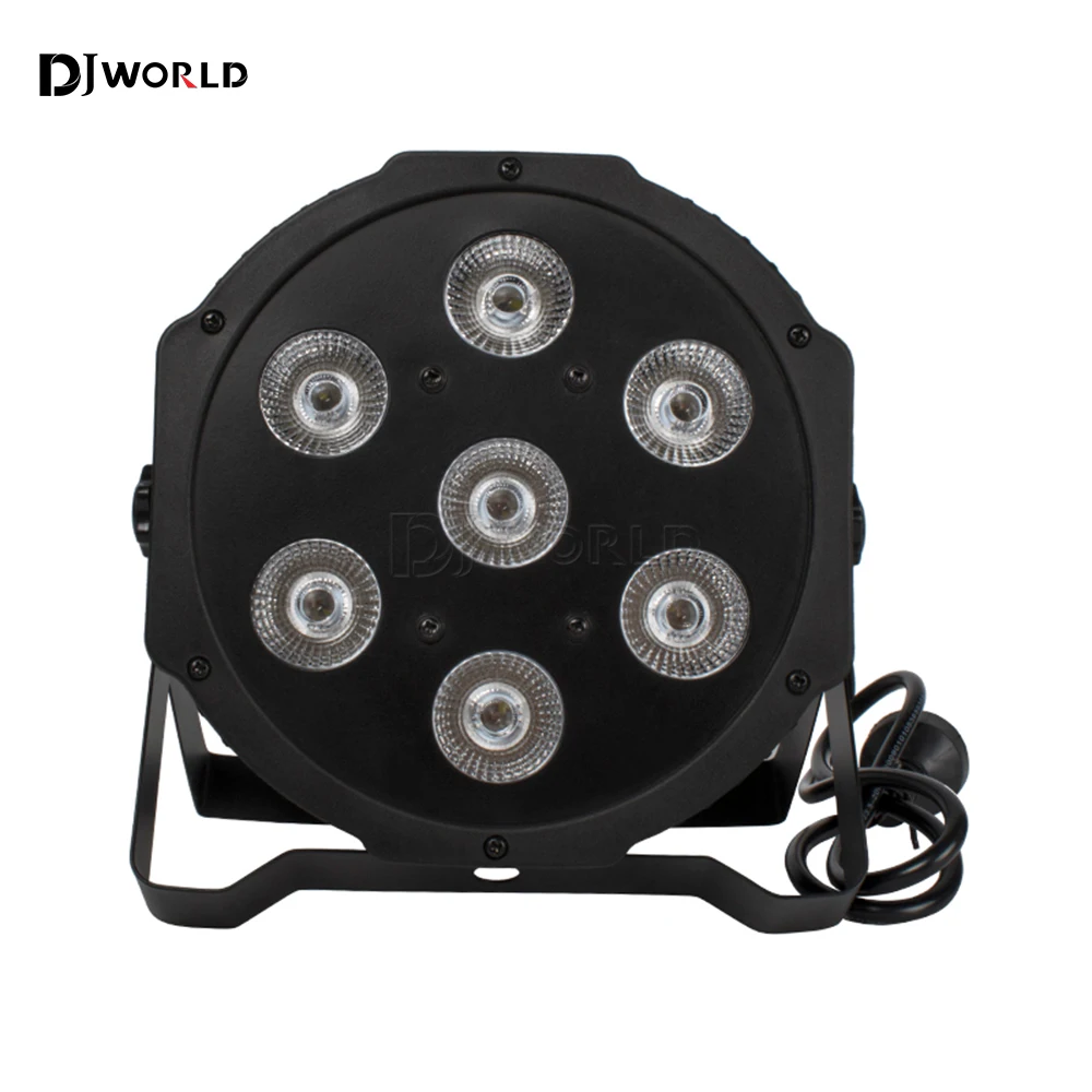 Imagem -03 - Led Par 7x12w em Rgbw Palco Iluminação Plana Decoração de Natal Equipamentos dj Lâmpada Discoteca Alta Qualidade Controle Dmx 10 12 Peças