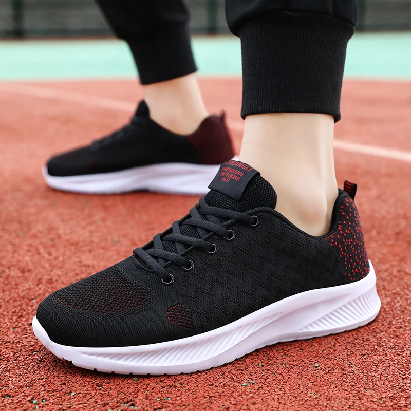 Men\'s Running Sneakers Free Shipping Mesh Breathable Sneakers Men Lightweight Black Sports Shoes Trainers for Men