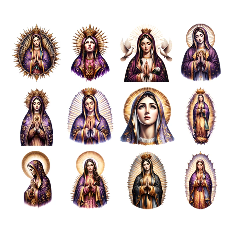 

Religion:Our Lady Of Christ Jesus Purple Iron On Heat Transfer Stickers For Ironing Transfers For Clothing Diy Clothes Appliques