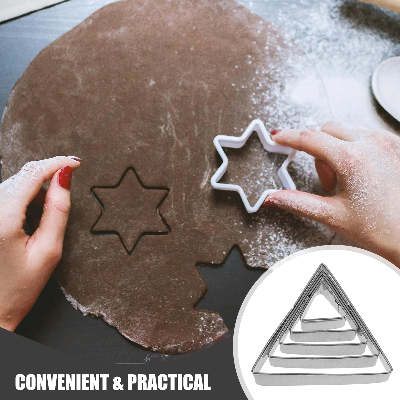 

Cookie Baking Biscuit Tool Triangle Molds Set Cookie Dies Triangle Shape Cake Decorations Reusable Non Stick