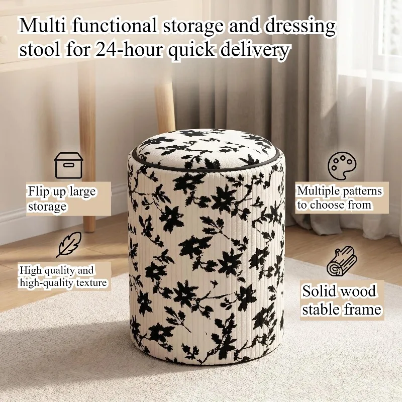 Stoffhocker, niedriger Hocker, Hocker im Stil von „Home Light Luxury“ für den Eingangsbereich, Hocker zum Schuhwechseln, Hocker für den Couchtisch im Wohnzimmer, Schminkhocker.