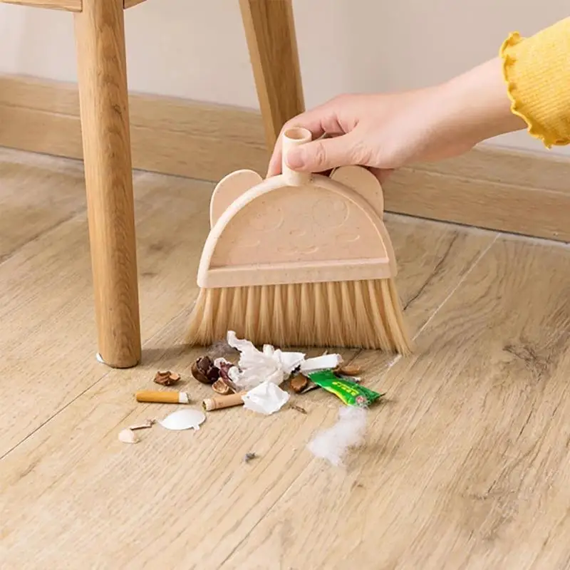 Children Small Broom and Dustpan Set Learning Sweeping Tool Toddlers Broom for Home Bedroom Kitchen Cleaning Toy X3UC