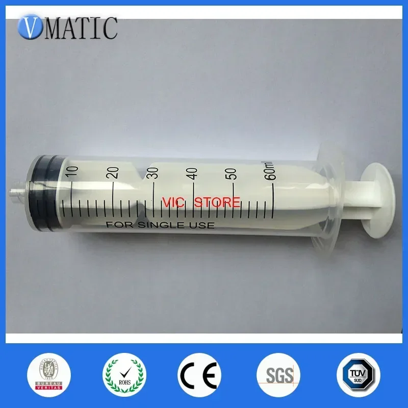 ‌5PCS 60ml (60cc) Luer Lock Syringe | Industrial-Grade Plastic for Lab/Resin | Non-Sterilized & Reusable + FS‌