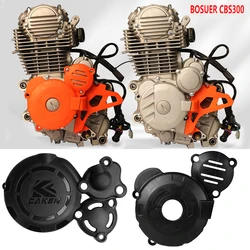 Motorcycle Engine Cover Clutch Cap Magneto Water Pump Guard For Bosuer BSE M6 J1 X6 ZongShen 300cc CBS300 CBS 300