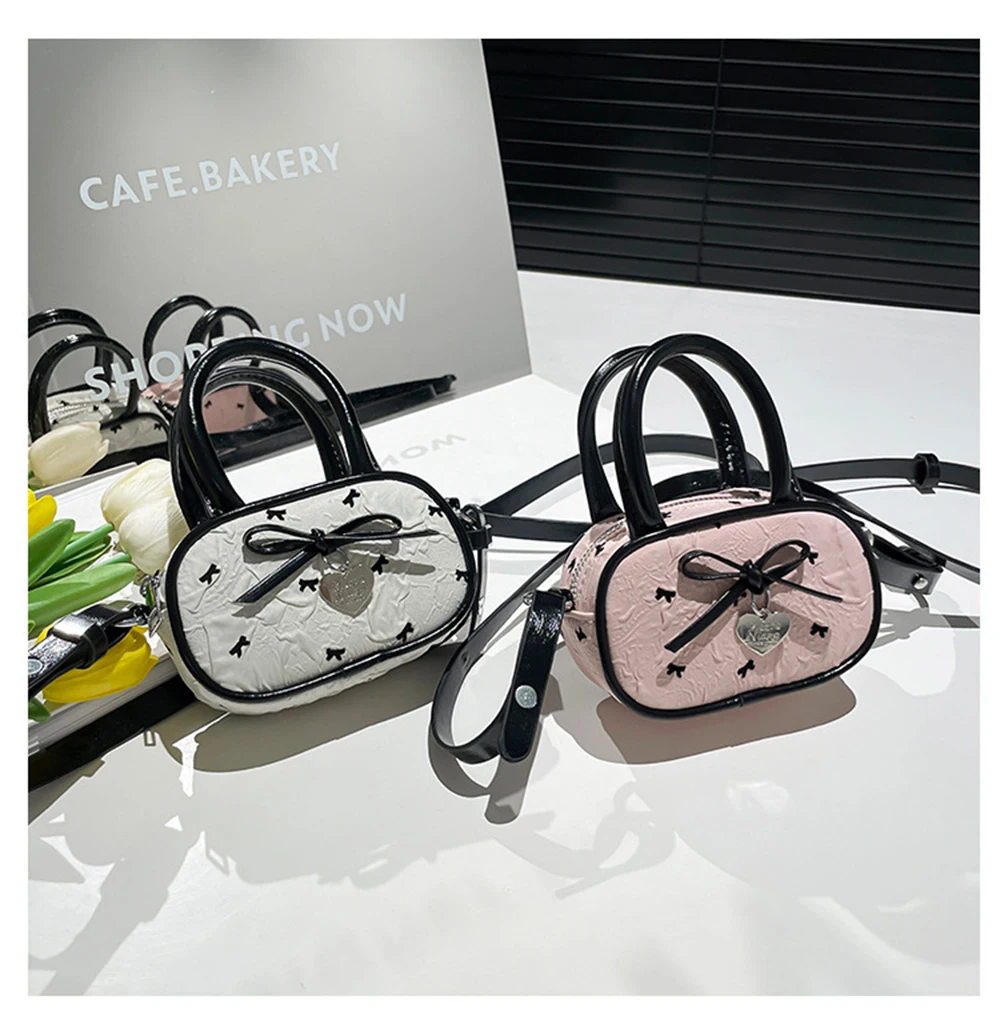 صيف جديد الكورية نمط حقيبة كتف صغيرة المرأة الانحناء عقدة حقيبة يد البولكا نقطة طباعة Crossbody موضة حقائب مربعة صغيرة