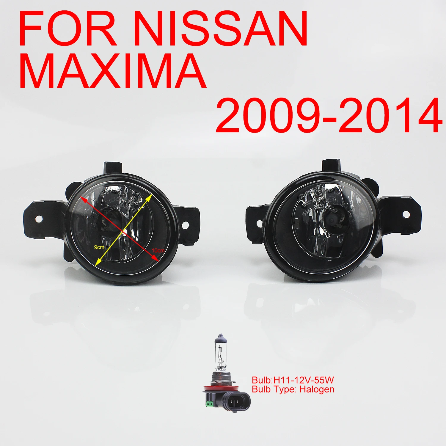 

Пара противотуманных лампочек для Nissan Maxima 2009-2014 RH + LH, для пассажиров и водителей, с универсальной прозрачной стеклянной линзой