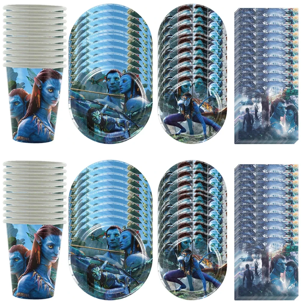 Movie Avatar The Way of Water Theme Birthday Decorations Party Disposable Tableware Paper Napkins Cups Plates Tablecloths Straw