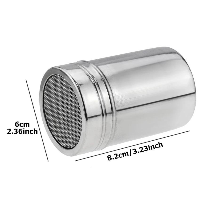 1pc 8cm Stainless Steel Powder Spreader Suitable for BBQ and Household Kitchen Seasoning Storage Box Coffee Powder Dispenser