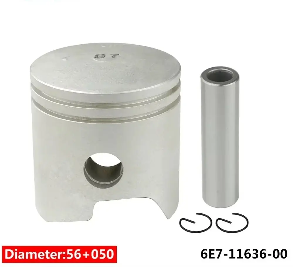 Piston Kit +050 6E7-11636 For Yamaha Outboard Motor 2T 682 63V 63W 684 Series 9.9HP 15HP D56.5MM Parsun Hidea 6E7-11636-00