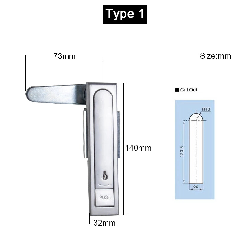 2PCS Zinc Alloy Industrial Panel Locks Push Button Pop Up Distribution Box Lock Chassis Locks Switch Electric Cabinet Door Locks