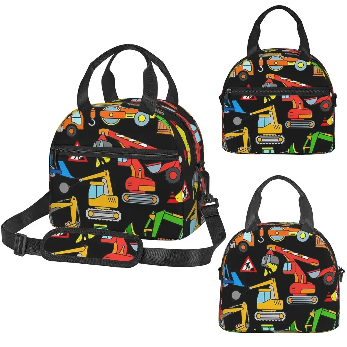 Excavator Design For Kids Insulated Lunch Bag for Women Office Cooler Thermal Box Tote Portable Lunch Boxes