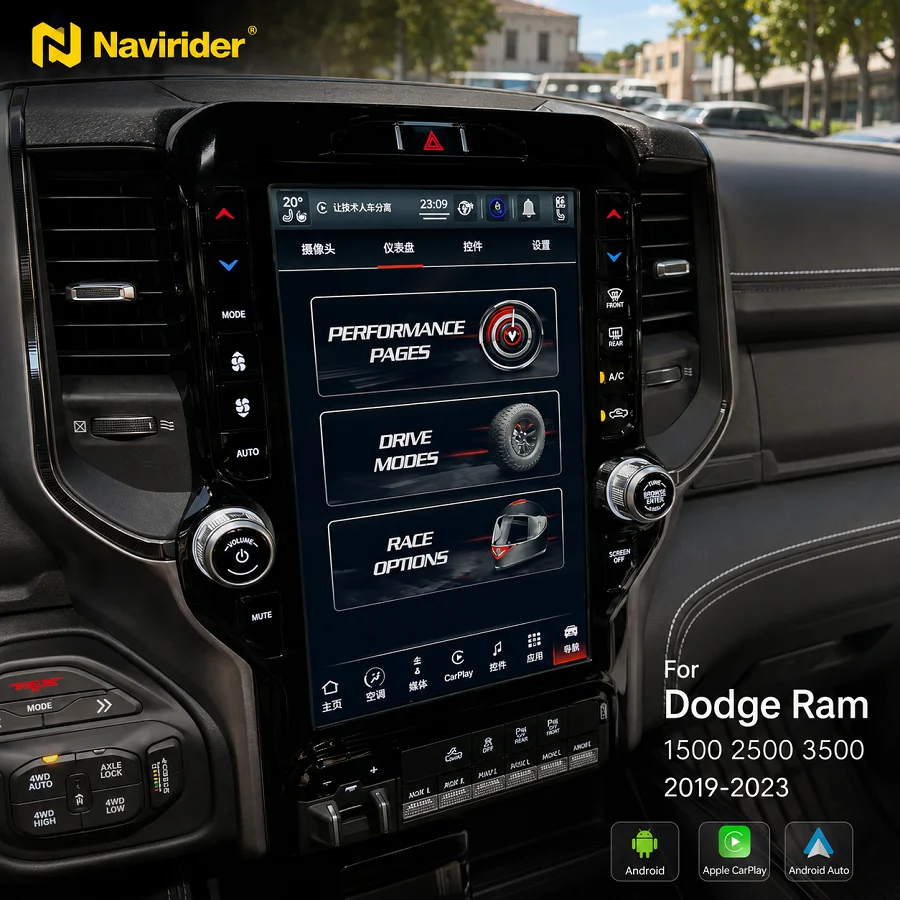 For Dodge RAM 1500 2500 3500 2019-2023 13.1Inch Android 15 Car Radio Multimedia Player GPS Navigation Touch Screen BT Head Unit