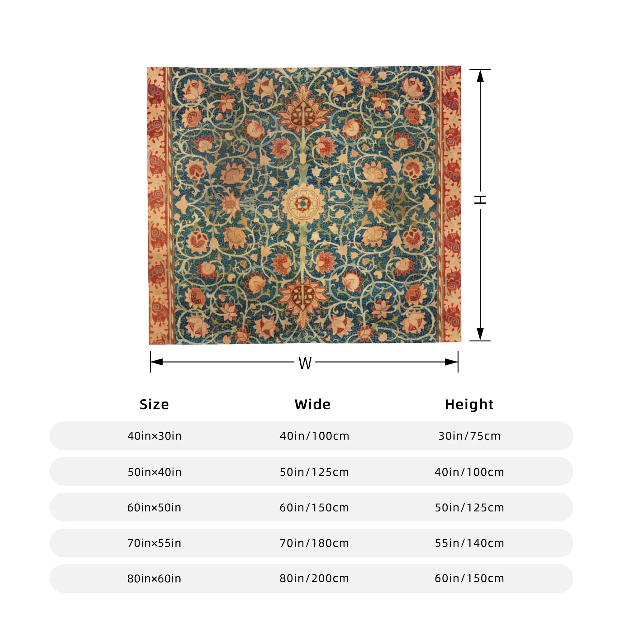 هولاند بارك ويليام موريس غطاء بطانية الفانيلا خمر الأوروبية خفيفة الوزن رقيقة رمي البطانيات الفراش لحاف متعدد الوظائف #6