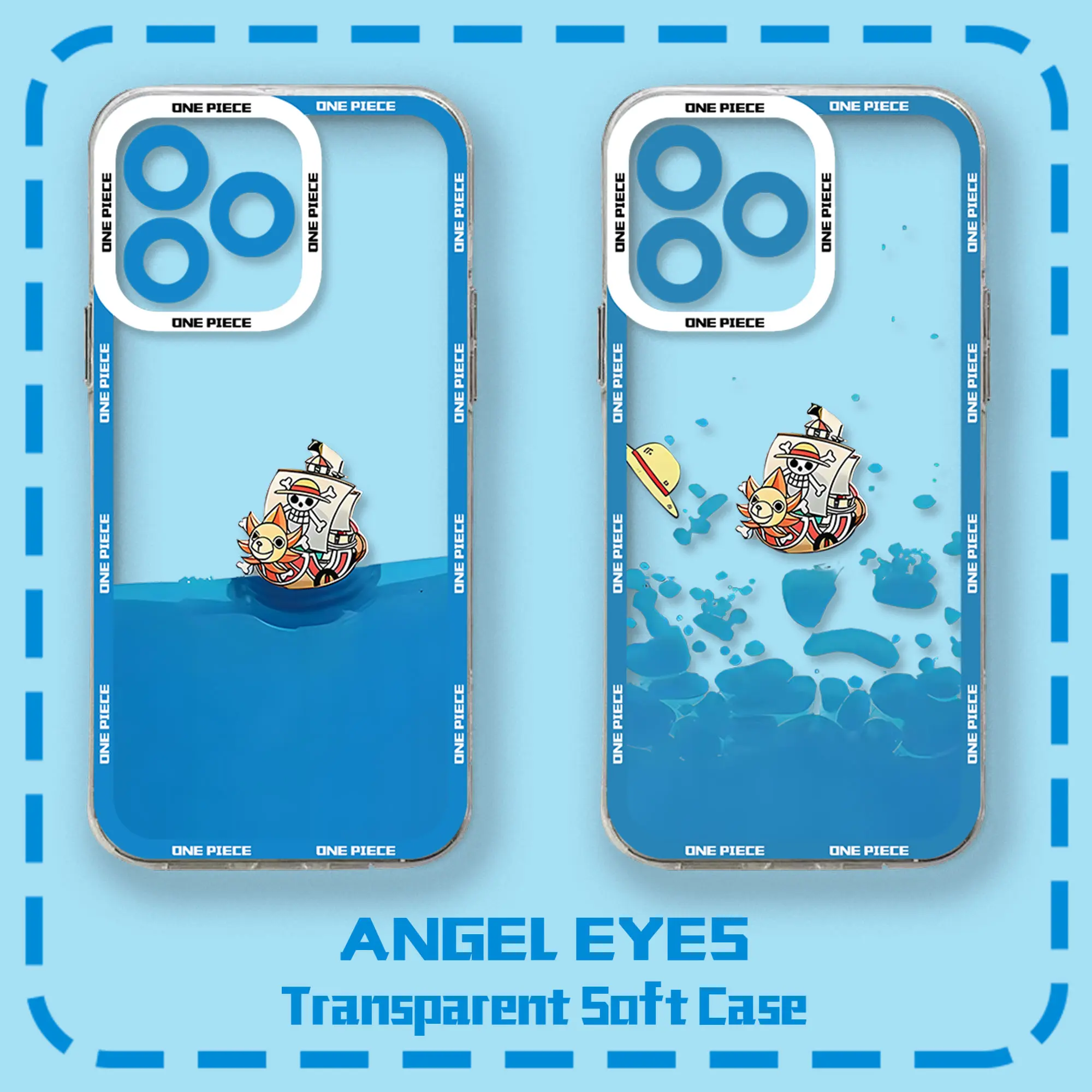 

Sailing Ship Pieces Ones Phone Case For iPhone 15 14 13 12 11 Mini Pro Max X XR XSMax 6S 6 7 8 Plus SE20 Transparent Cover