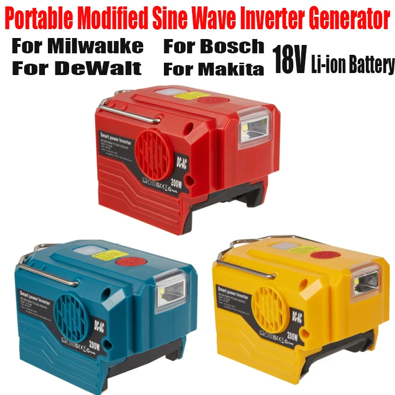 Power Inverter for Makita for DeWalt for Bosch for Makita 18V Battery To 220V AC Output Modified Sine Wave Inverter Generator