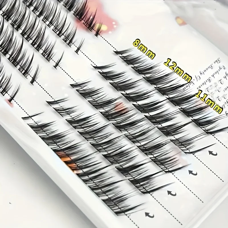 3D Fluffy Individual Cluster Eyelash Extension Segmented Natural Faux Mink Fox Eye Effect Makeup Lashes Individual False Eyelash