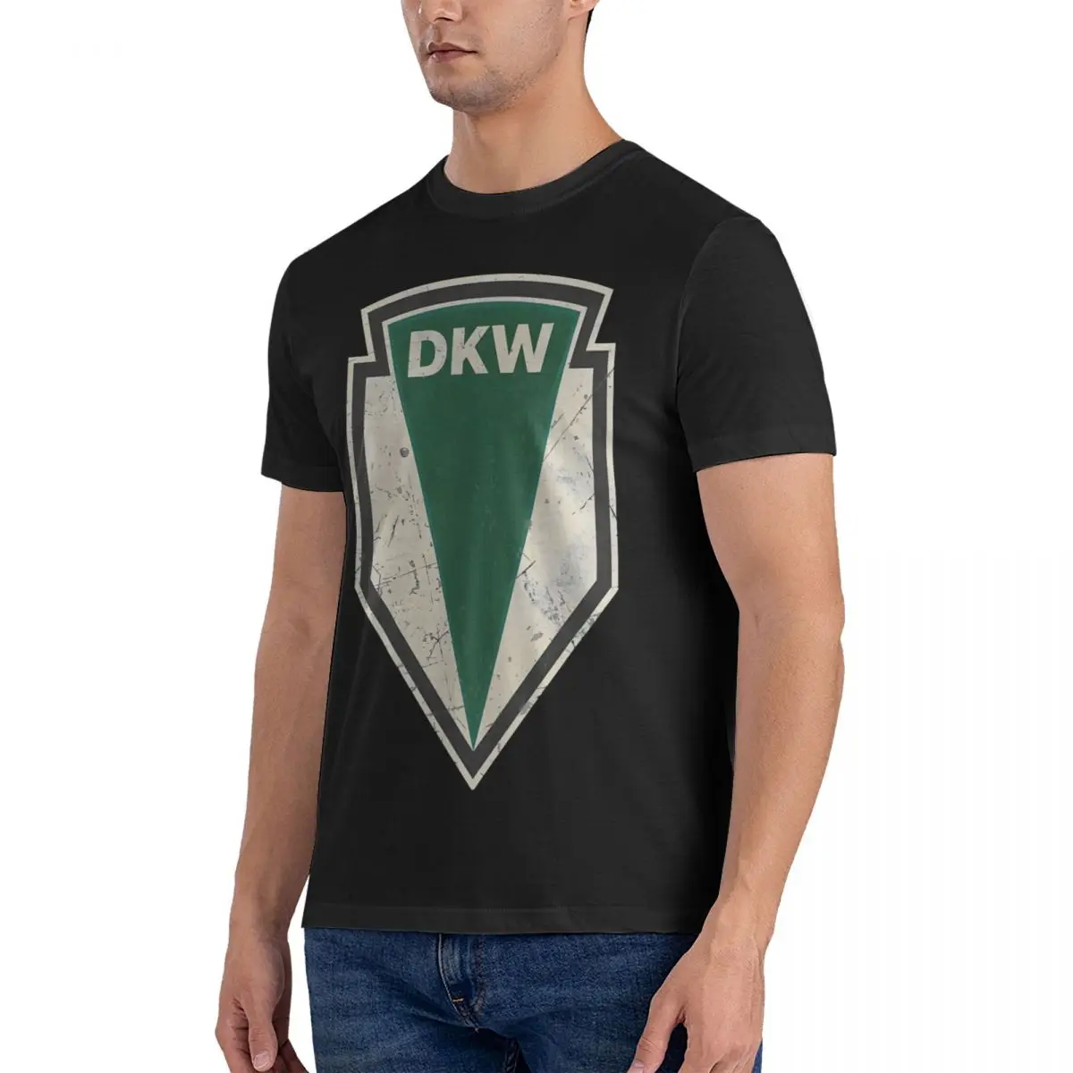 DKW Vintage Auto Logo T Shirts for Men Cotton Funny T-Shirts Round Collar Dkw Tee Shirt Short Sleeve Clothing Printing