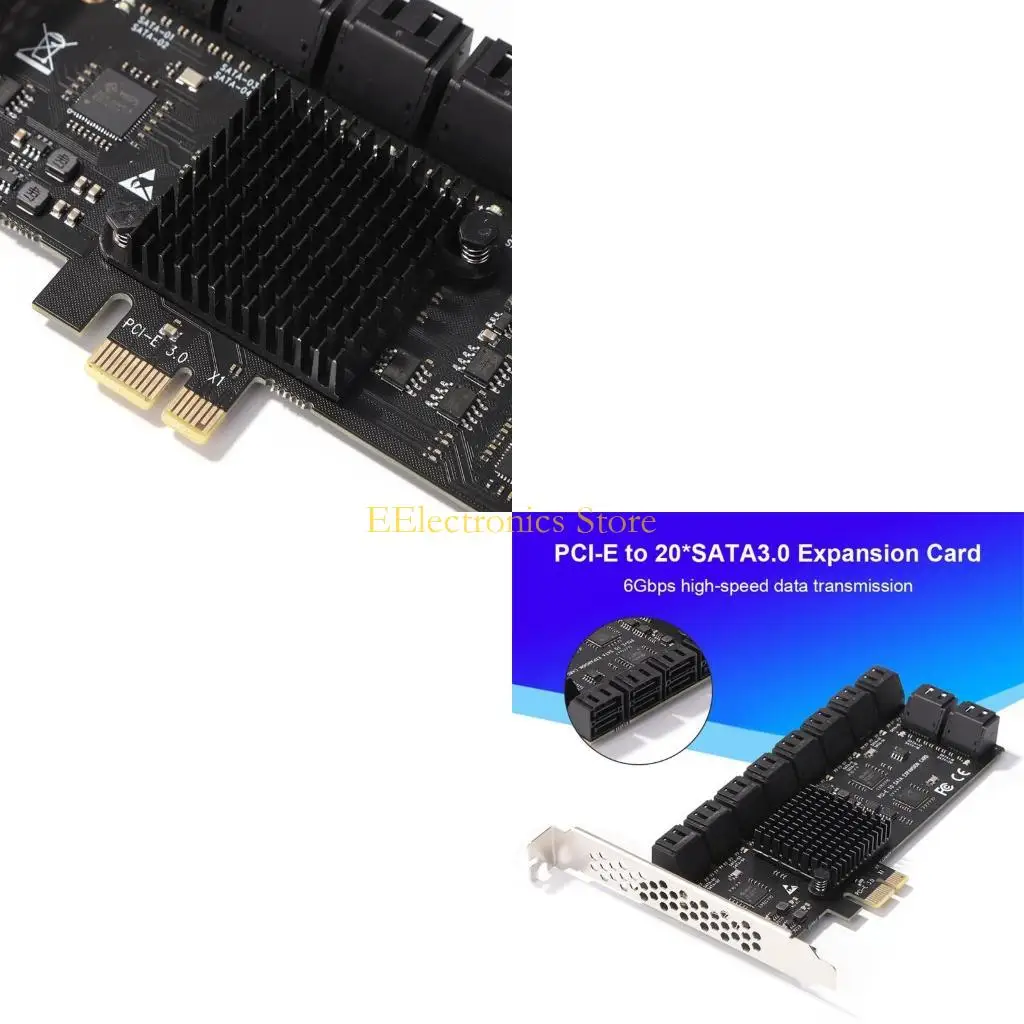 

B03C PCIE1X to III 20-Port Expansion Card 6Gbps Converter Board Supports Large-Capacity Hard Drives and SSDs