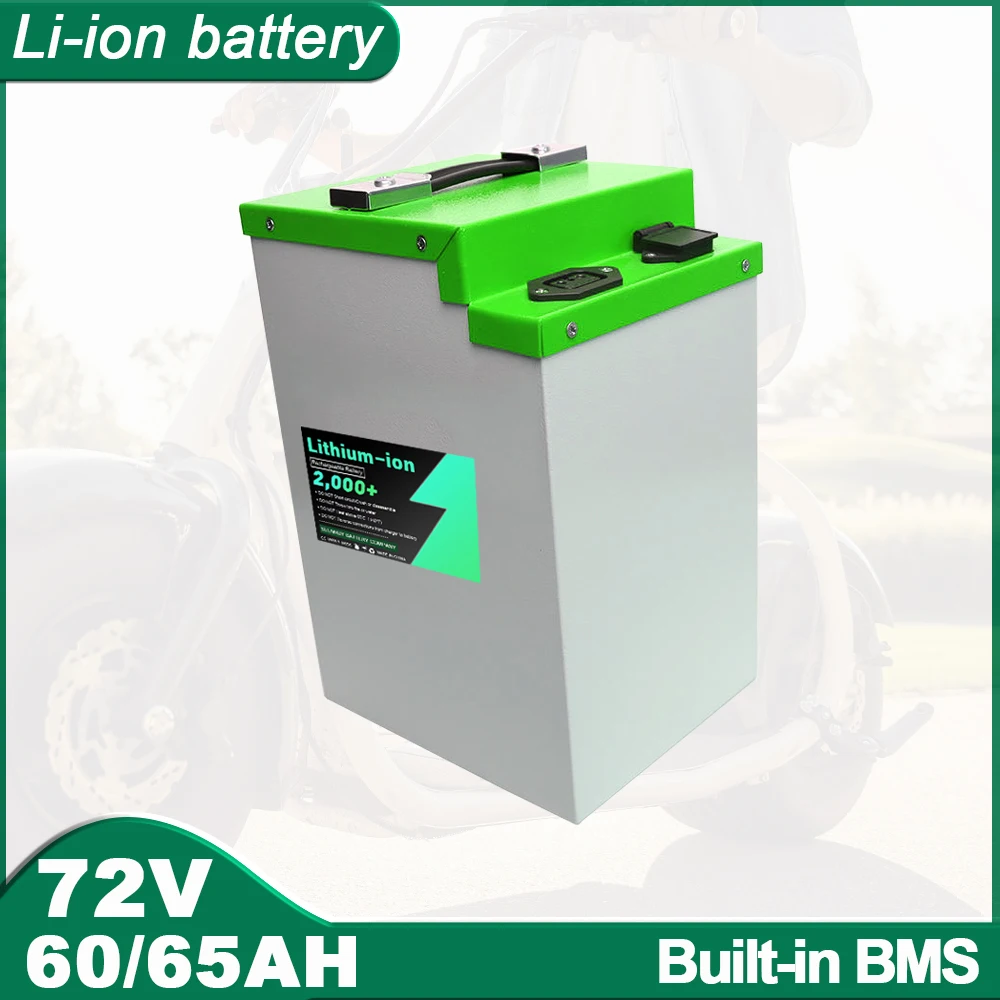 72V 60AH 65AH Li-ion With Bluetooth  Lithium Polymer Battery For 5000W 7000W Tricycle Electronic Cars Motorcycle Vehicle