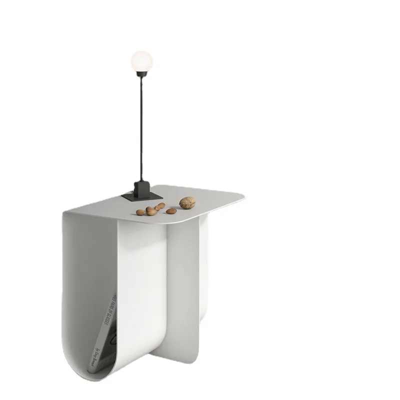 طاولة مومو بجانب السرير، أريكة صغيرة من الفولاذ المقاوم للصدأ، طاولة جانبية مصممة لغرفة المعيشة البسيطة، Netflix حديثة وبسيطة #5