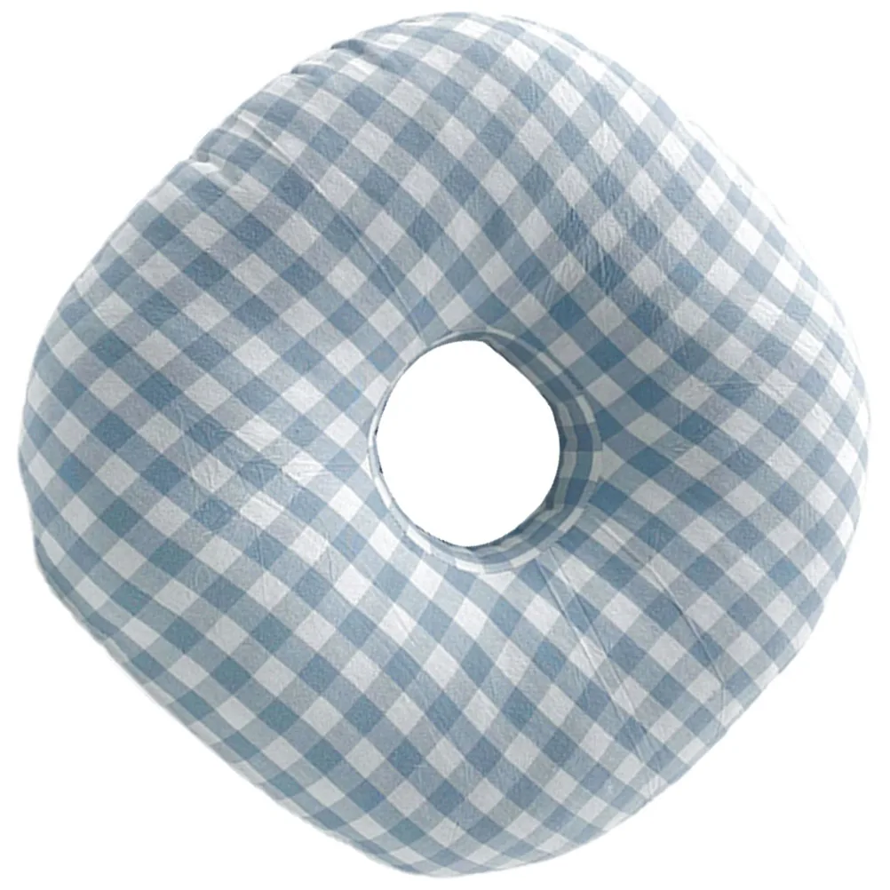 

Ear Hole Anti Supple Sleeping Pillow Ear Pain Blue Grid Perforated Side Sleeping Piercing Comfort Multi Use Design