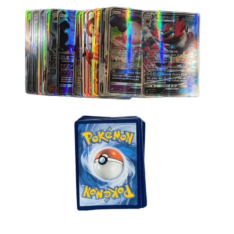 54-200 Uds Pokémon PTCG tarjetas de colección Pikachu VMAX GX V VSTAR Ex (inglés español coreano francés alemán) cartas de juego de Anime juguete