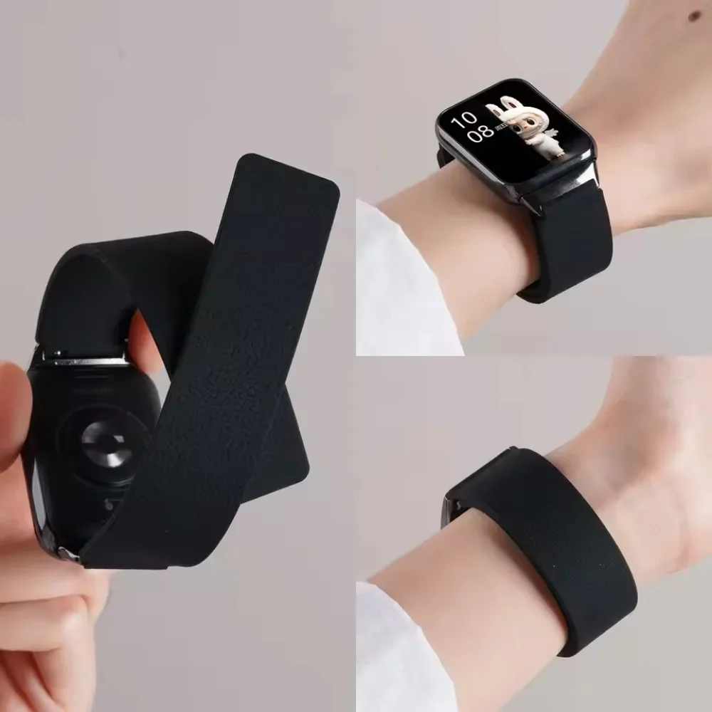 Two-tone Magnetic Silicone Strap for Redmi Watch 6 5 4 Adjustable Bracelet Xiaomi Mi Band 10 Pro 9 Pro 8 Pro Watchband Accessory