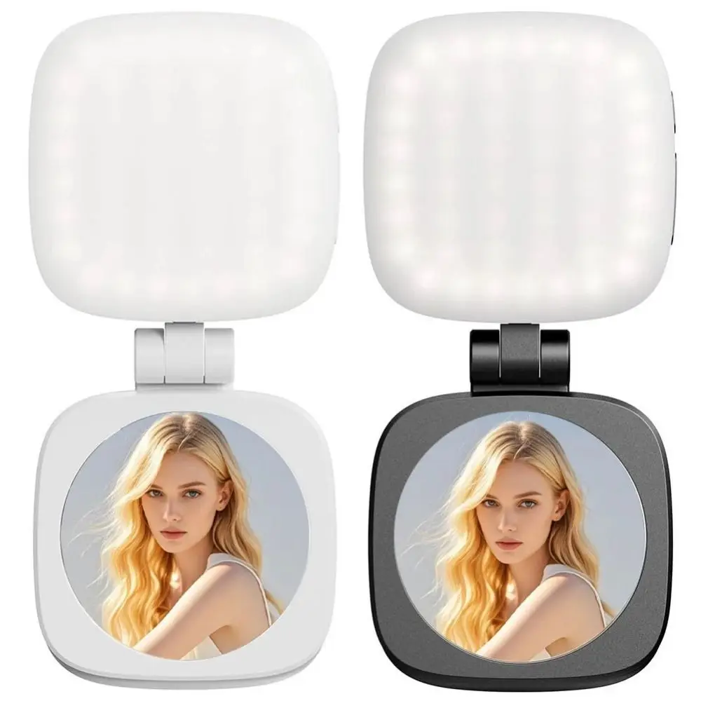 360 °   Luce magnetica per selfie con rotazione 3 colori Regolazione retrattile Luce di riempimento per telefono cellulare Dimmerabile portatile