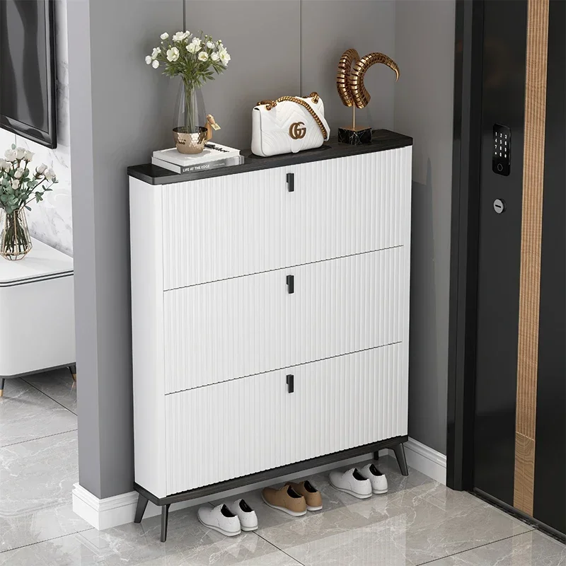 YY Household Ultra-Thin Tilting Shoe Cabinet Home Doorway Space-Saving Entrance Cabinet Integrated