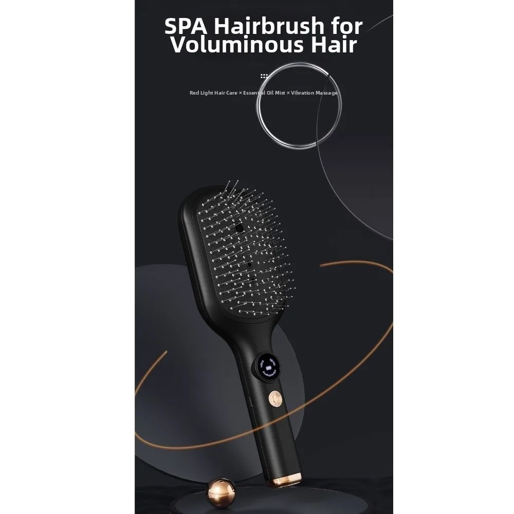 Multi-Function Red Light Spray Massage Comb Hair Care Anti-Frizz Large Tank Electric Spray Hair Brush Hair Growth Portable