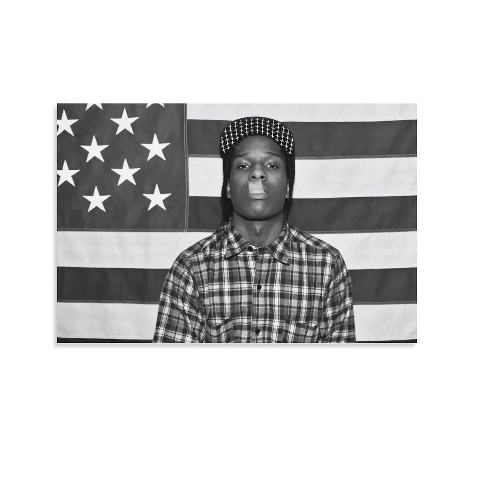 A$AP Rocky ASAP Bandera americana Rap Rapper motivacional inspirador Oficina gimnasio pared dormitorio decoración 3x5 pies bandera solo costura