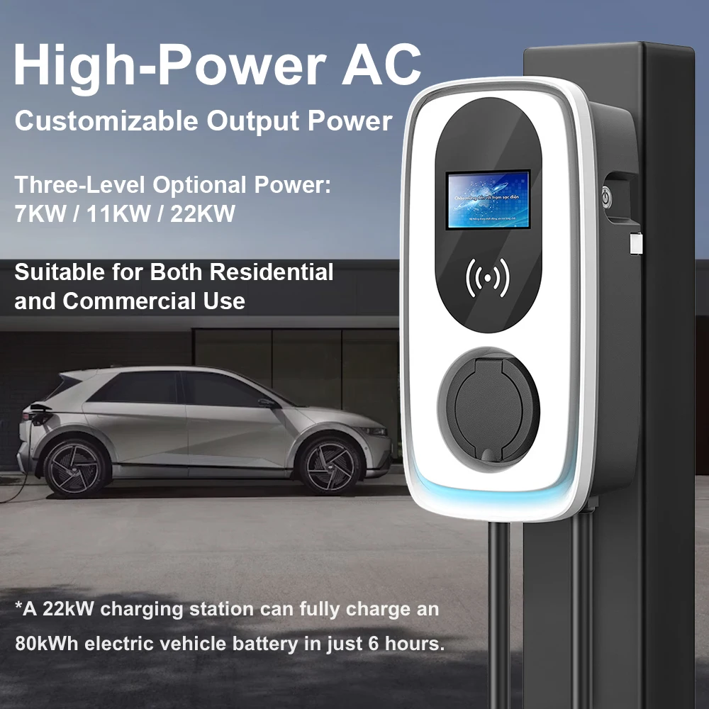 For Tesla Electric Car Home Fast Change 22kw Type 2 Ev Charger with Type 2 Ev Cable for Byd New Energy Vehicle Parts Accessories view 3