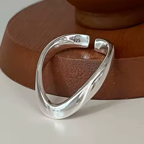 VENTFILLE 925 Sterling Silver Ring for Women Retro Hollow Wave Punk Hiphop Bohemia Jewelry Gift Dropshipping Wholesale