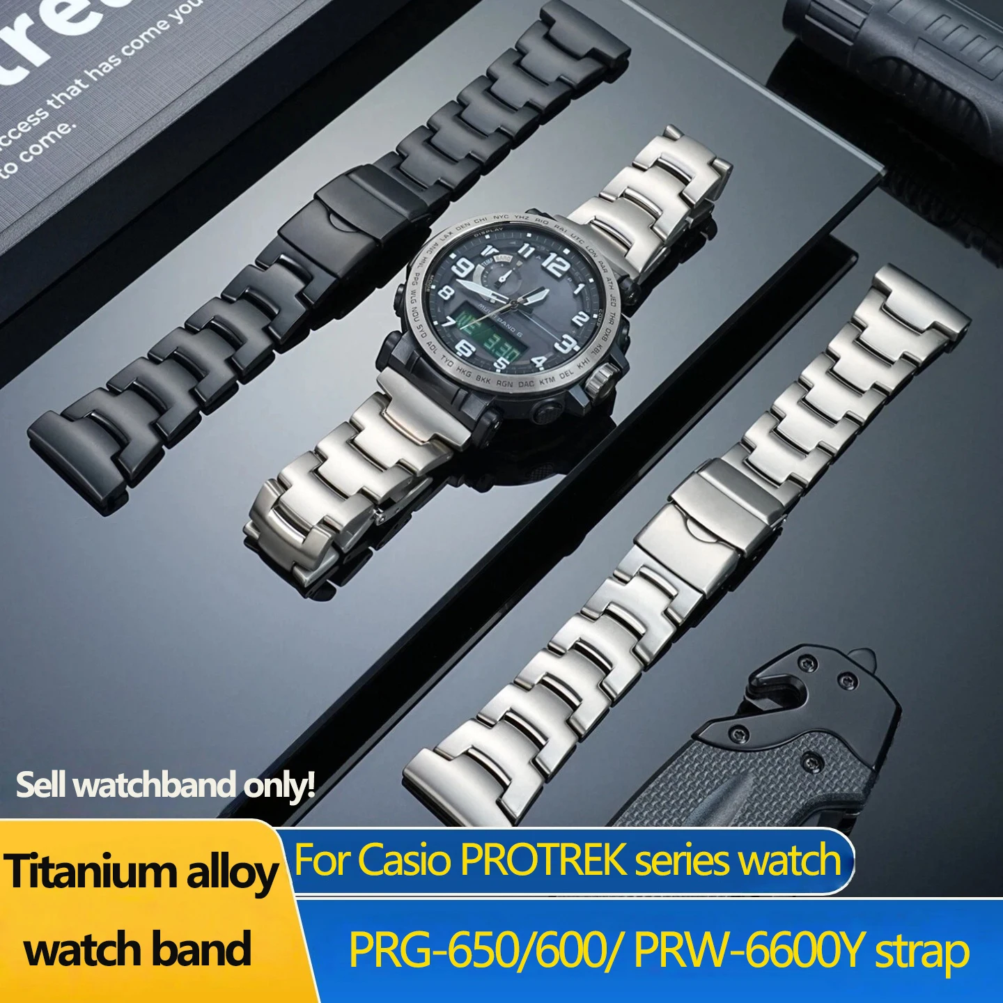 

Легкий ремешок для часов из титанового сплава 23 мм 24 мм для Casio PRG600/650 PRW-6600Y, быстросъемный браслет PRW-60/61/50/70Y/30